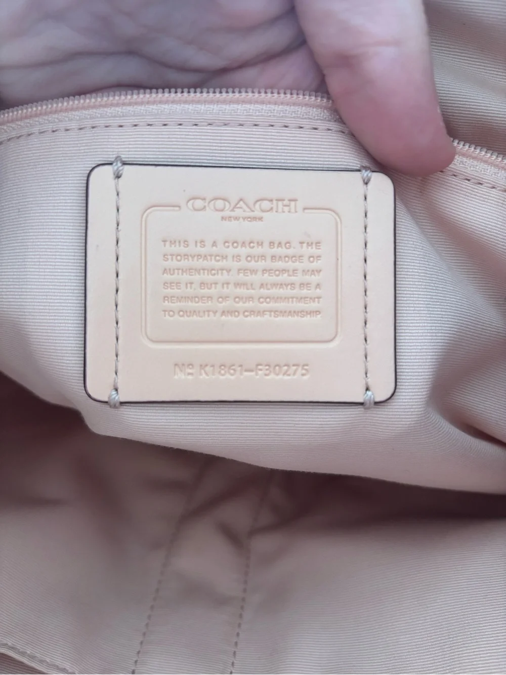 Coach Signature Canvas Drawstring Backpack in Pink and Tan